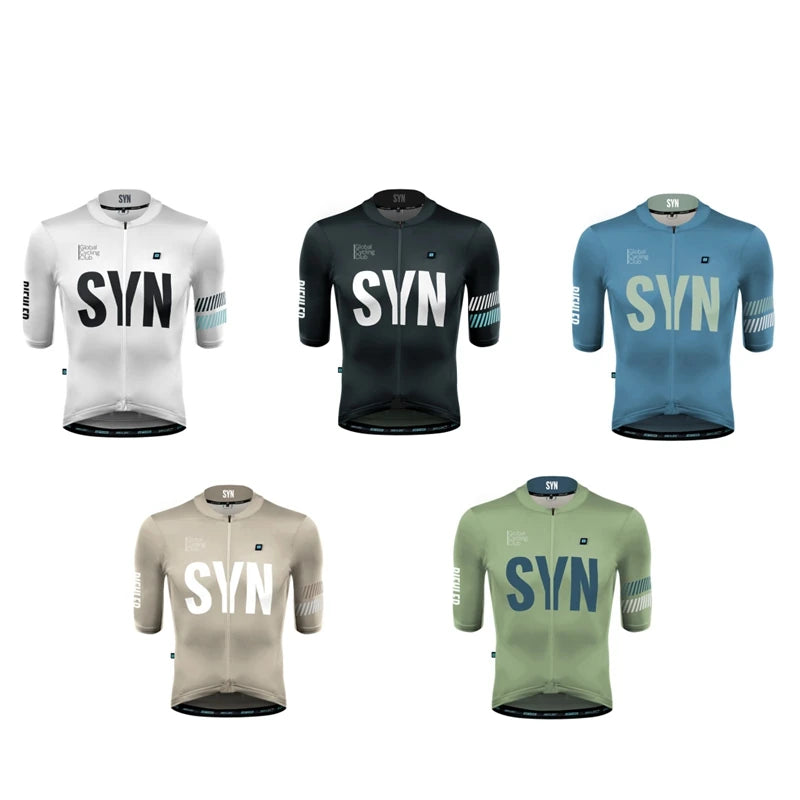 SYN Team Cycling Jersey Men - Men’s Summer Short Sleeve Bicycle Jersey for Cycling & Training