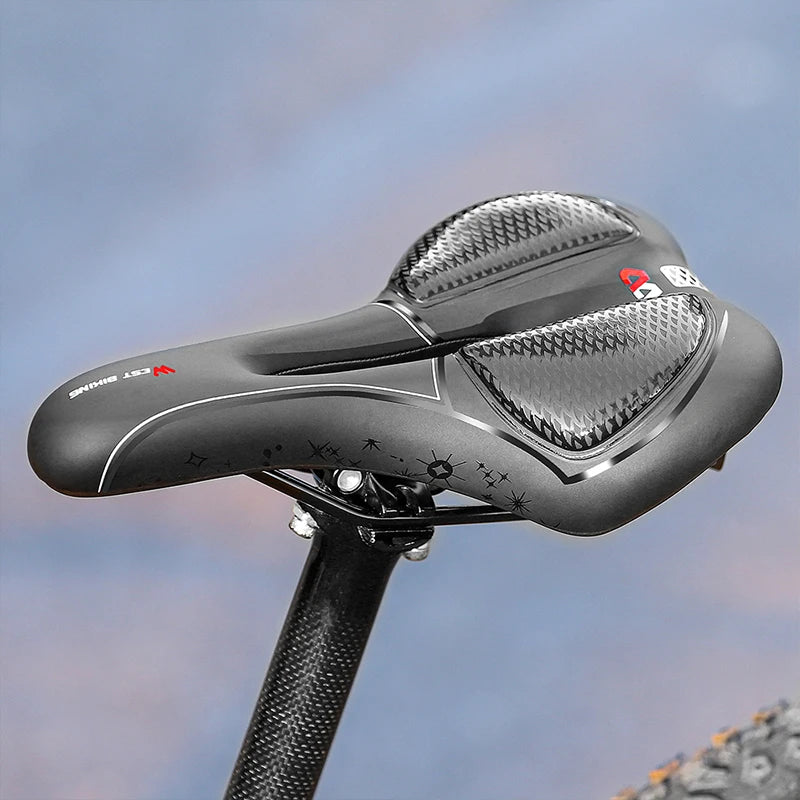🚴♂️ WEST BIKING Gel Silicone Bicycle Saddle – Ultimate Comfort & Shock Absorption | Breathable, Hollow MTB & Road Bike Seat 🌟