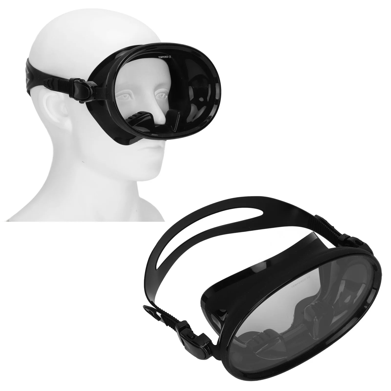 Professional Snorkeling Goggles with Nose Clip Non-Fog Glass