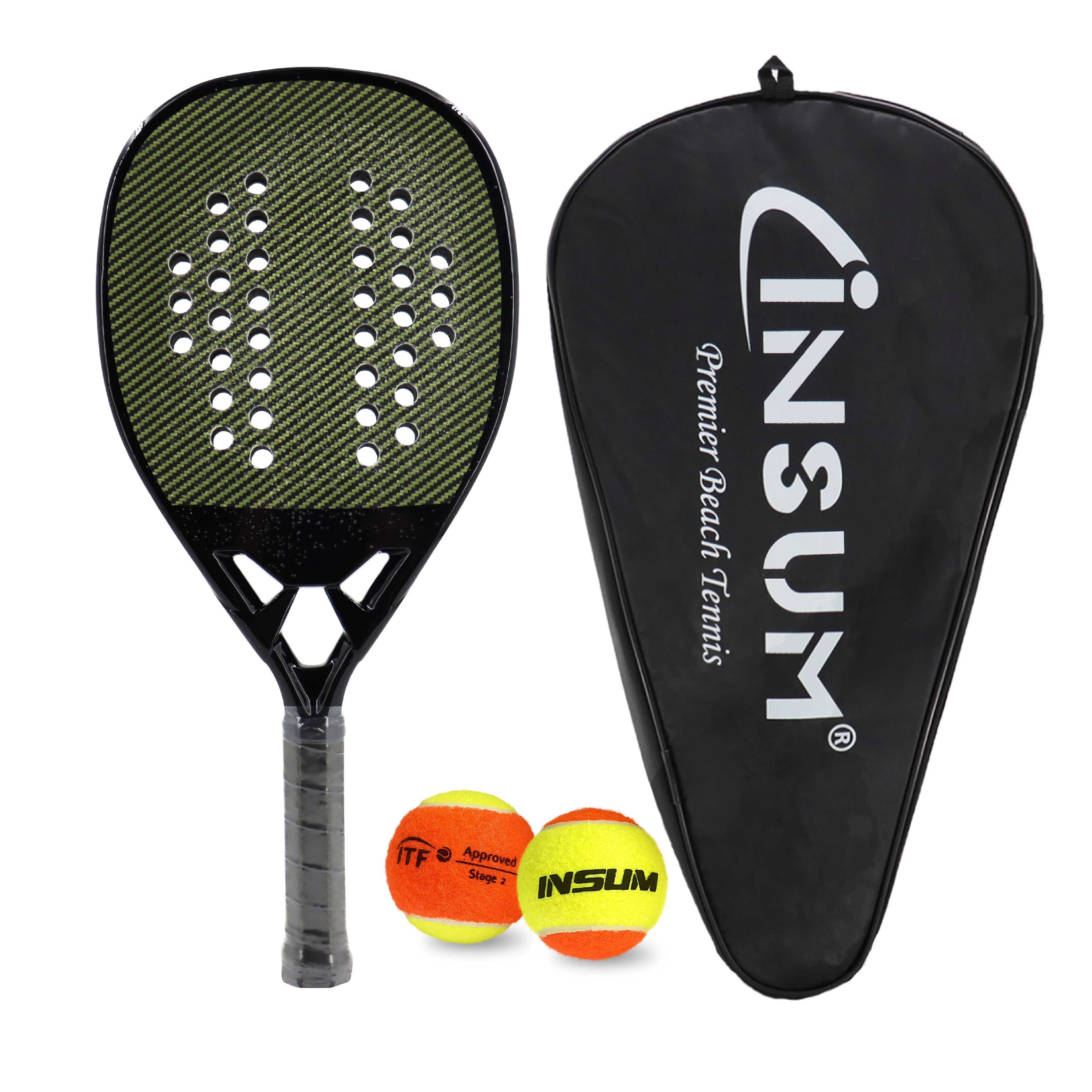 Carbon Fiber Beach Tennis Racket with Grit Face
