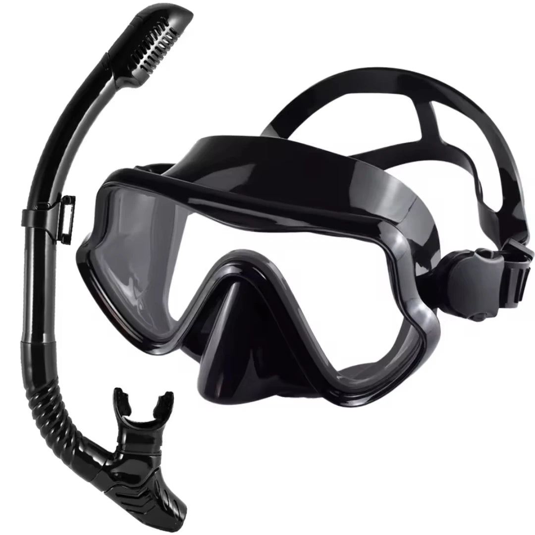 Adult Scuba Diving Mask Snorkel Set with Glass Lens