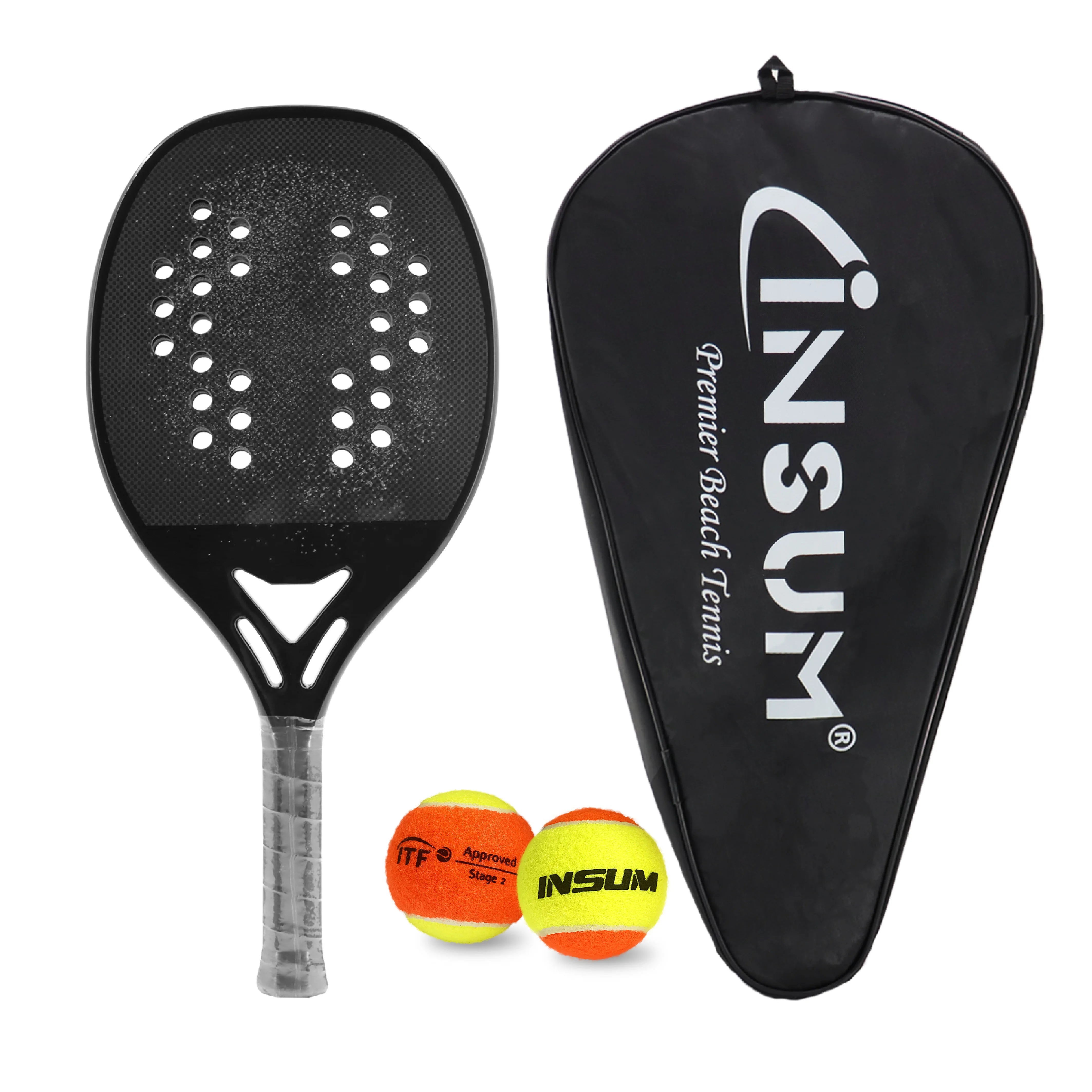 Carbon Fiber Beach Tennis Racket with Grit Face