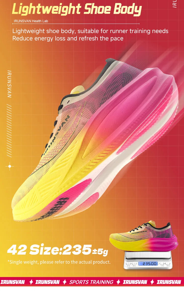 đââïž IRUNSVAN Carbon Plate Marathon Running Shoes - Professional, Ultra-Light, Shock-Absorbing Sneakers for Men đââïž