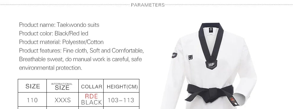 Premium Taekwondo & Karate Uniform – Sizes XXXS to XXXL for Kids & Adults 🌟