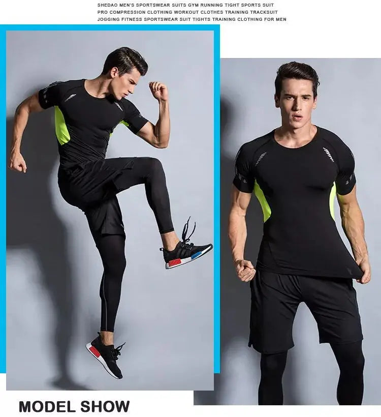 Men's Running Training Sportswear Cycling Slow Running Quick Drying Fitness Clothes Sanda Fitness Exercise Tight Fitting Clothes