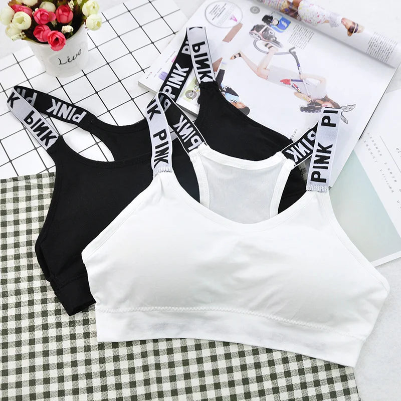 1 PC Women's Sports Bra Push Up Fitness Bra Running Yoga Gym Fitness Top Black White Letters Seamless Underwear Bras Sport