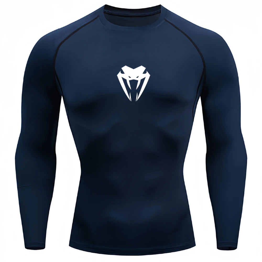 MMA Compression T Shirt Men Training Sportswear Running T-shirt Elastic Quick Dry Sport Tops Tee Athletic Gym Workout Shirts Men