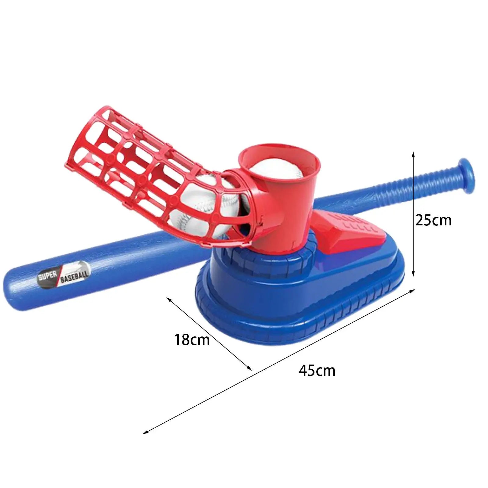 Kids Baseball Pitching Machine with Bat and 6 Baseballs