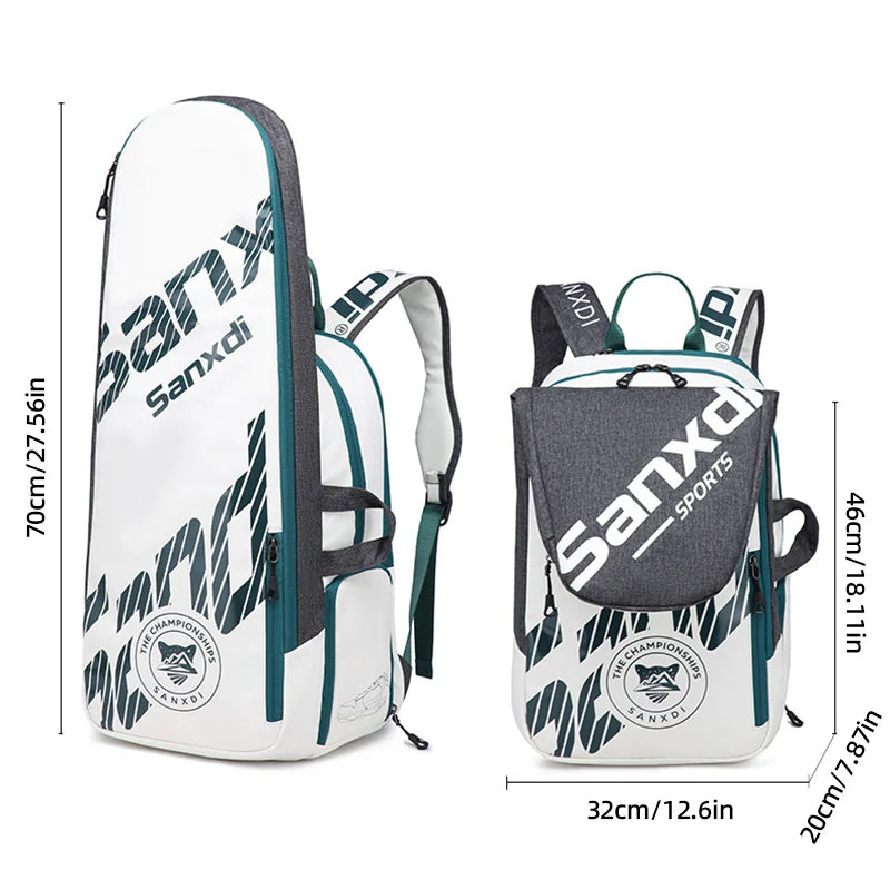Foldable Tennis Badminton Backpack with Shoe Pocket
