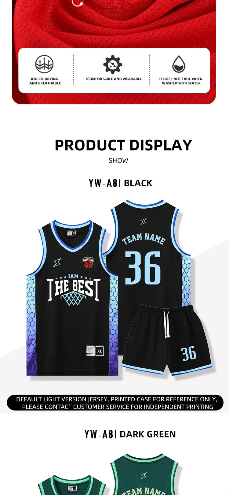 Customizable Quick-Dry Basketball Jersey for Kids & Adults â Perfect for Training and Play!