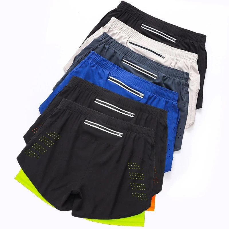 Men's Quick-Drying Fitness Running Shorts - Double Layer Sport Workout Training Bodybuilding Shorts 🏋️♂️