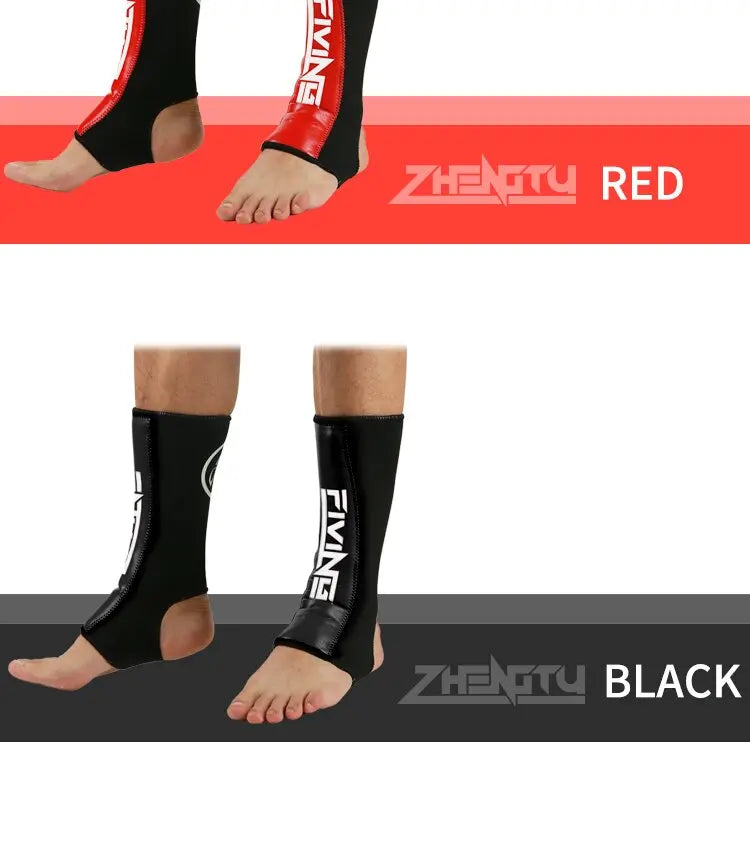 đ„ FIVING - 1 Pair MMA Boxing Shin Guards & Ankle Support | Men & Women Kickboxing, Karate, Sanda, Muay Thai Protectors