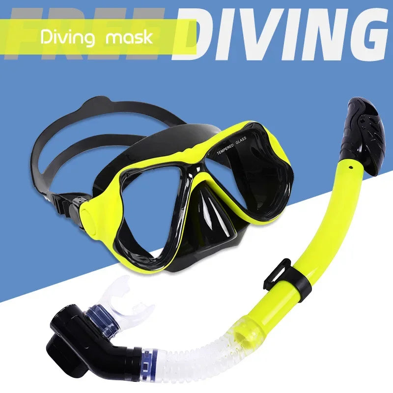 Diving Snorkeling Mask Set with Panoramic Anti-Fog View