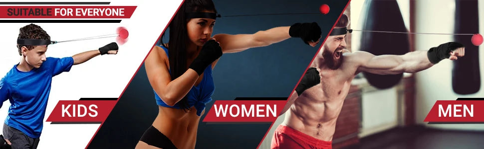 Boxing Reflex Ball Headband Punch Fighting Reaction Improve Reaction Speed Hand Eye Coordination Training Boxing Ball MMA Gear