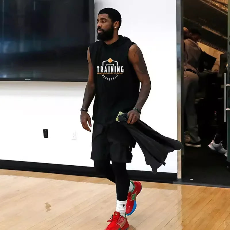 đ Men's Hooded Basketball Vest | Quick-Drying Sleeveless Training T-Shirt