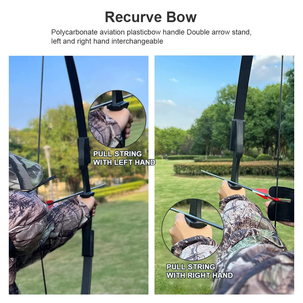 đč Toparchery 20-40lbs Takedown Recurve Bow | 57" Archery Set for Hunting | Left & Right Hand Black Hunting Bow