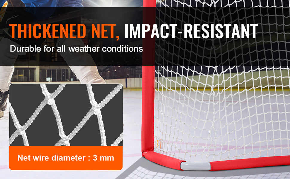 đ VEVOR Portable Steel Hockey Goal for Kids | Lightweight Street & Roller Hockey Training Net
