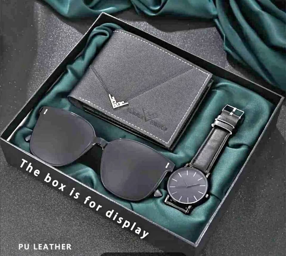 Men’s Gift Set with Watch, Wallet & Sunglasses - New