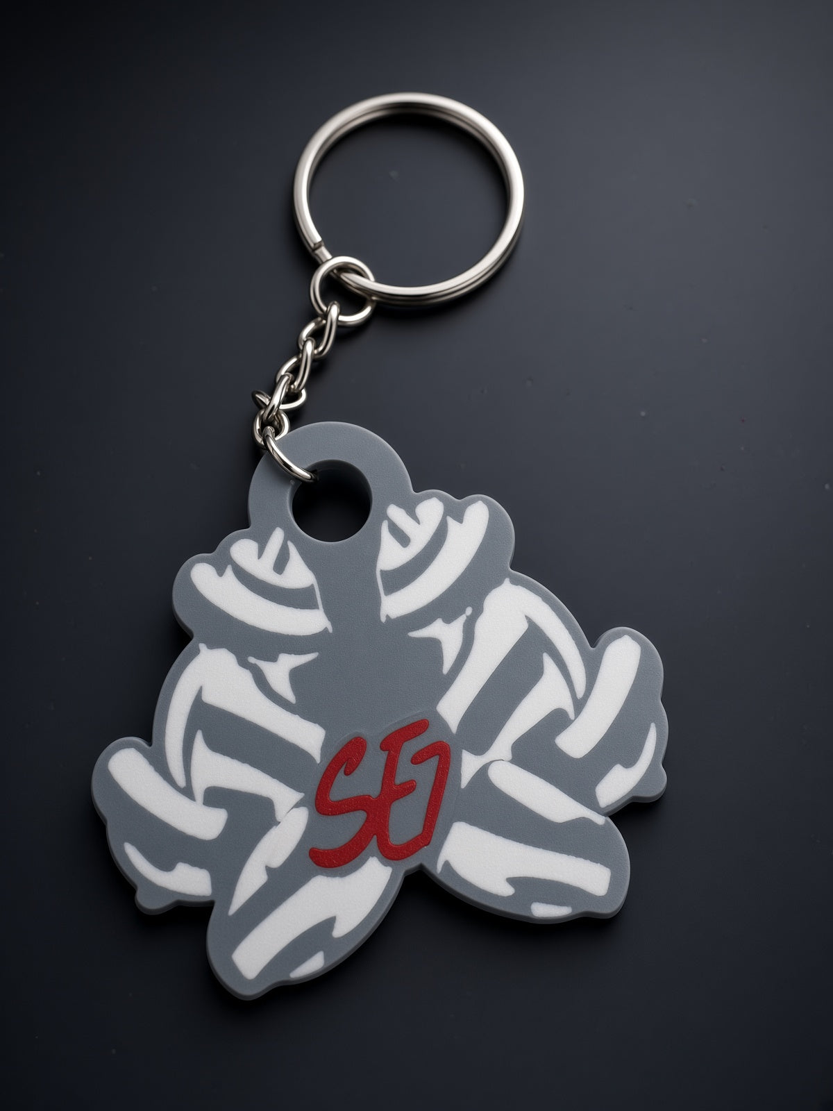 SE7 Sport Emporium7 Keychain — White, Gray & Red