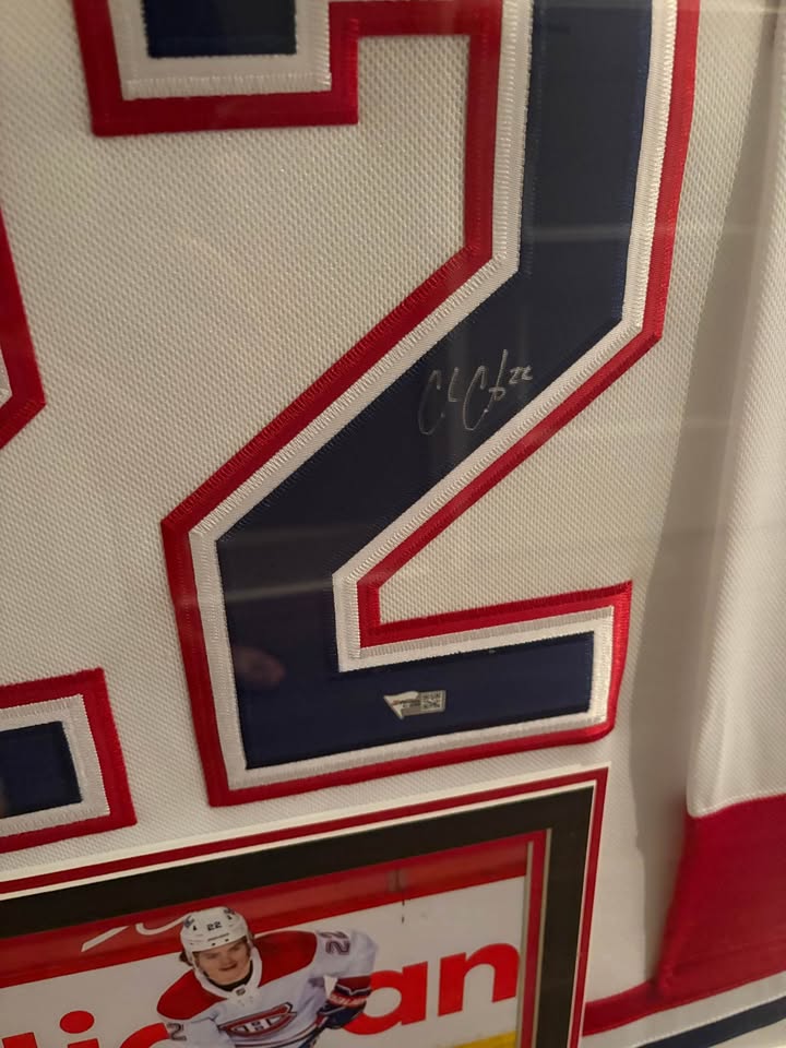 Autographed Cole Caufield Montreal Canadiens Framed Jersey – Premium NHL Collectible