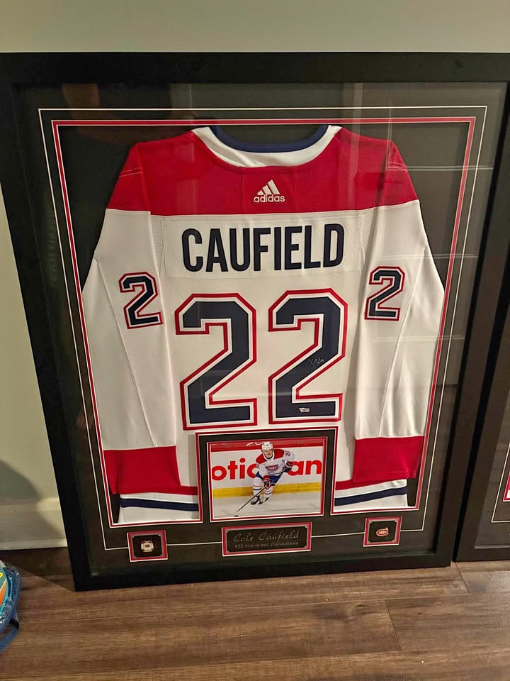 Autographed Cole Caufield Montreal Canadiens Framed Jersey – Premium NHL Collectible