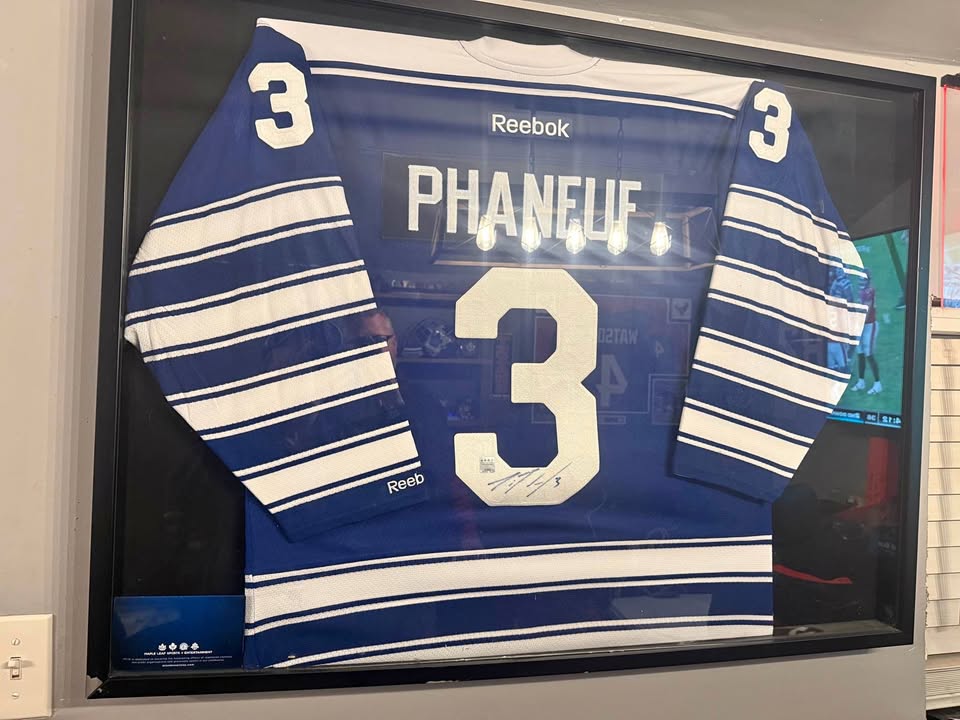 Dion Phaneuf Autographed Framed Winter Classic Jersey | COA Included