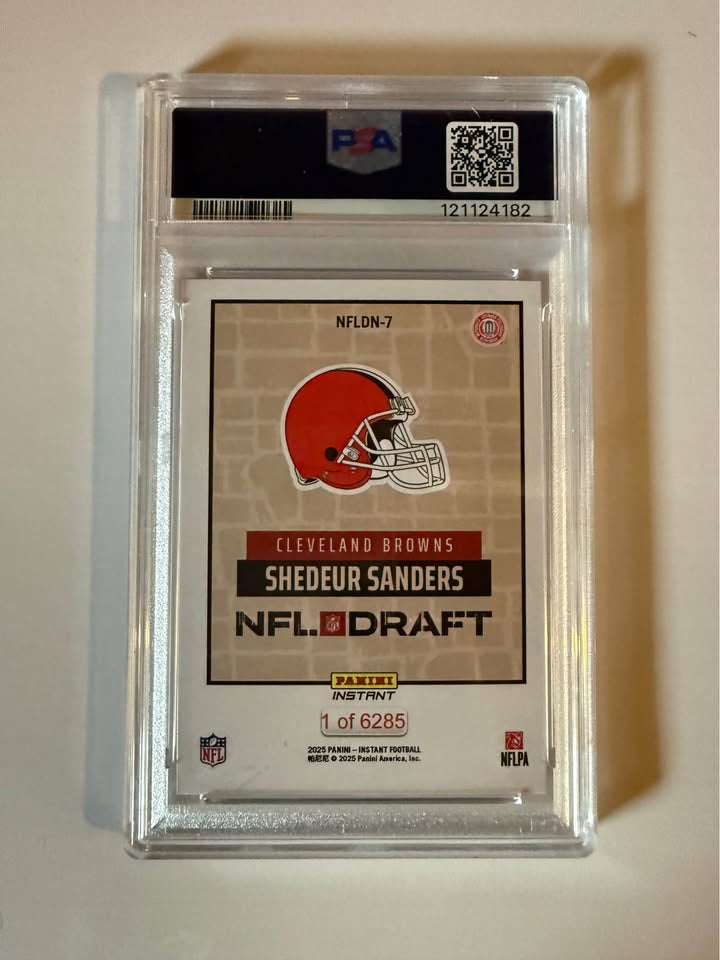2025 Panini Instant Shedeur Sanders NFL Draft Night Rookie Card PSA 10 GEM MT #144 – Limited Edition Football Collectible