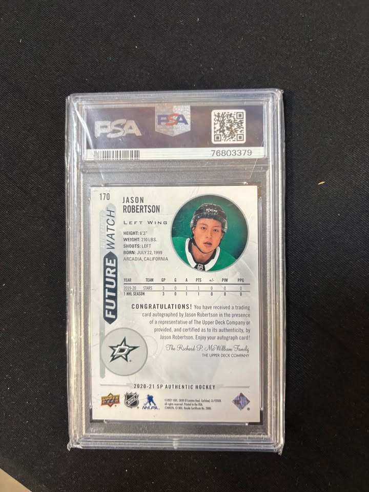 Jason Robertson Future Watch Auto /999 – PSA 10