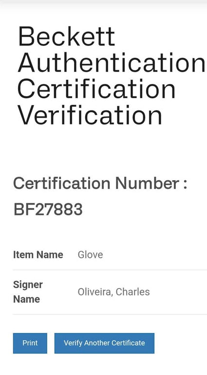 Charles Oliveira Signed UFC Glove