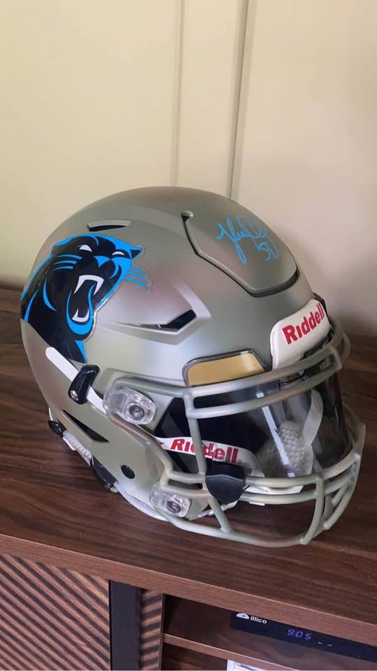 Hall of Fame Luke Kuechly Signed Carolina Panthers Speedflex Helmet