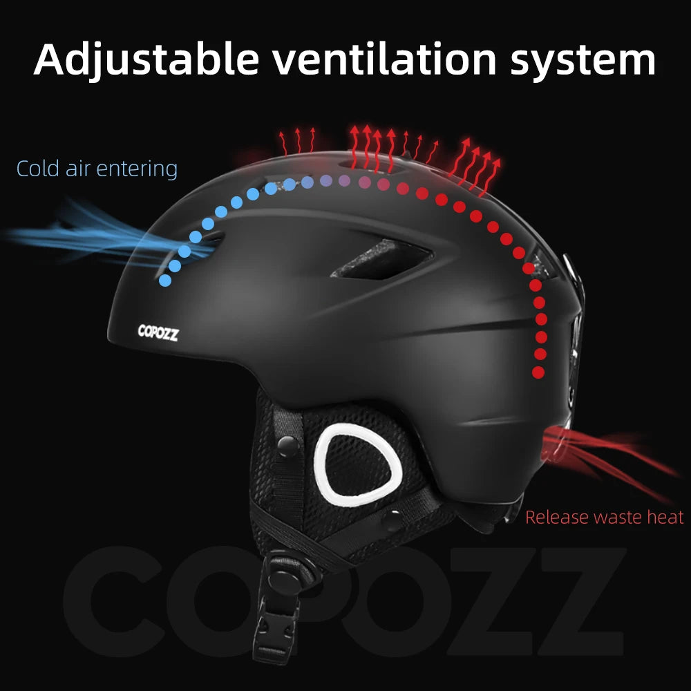 ❄️ Copozz Ski Helmet | Half-Coverage Snowboard & Moto Safety Helmet | Winter Warm Helmet for Men, Women, Adults & Kids