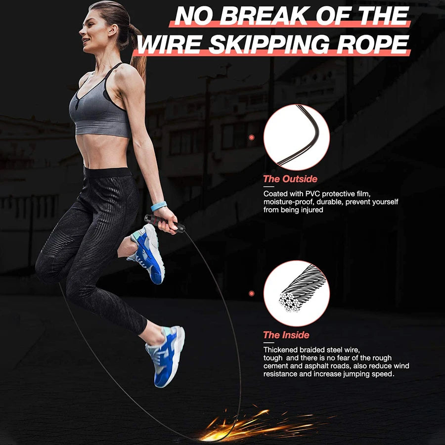 Rapid Speed Jump Rope: Adjustable Steel Wire Skipping Rope for High-Intensity Workouts