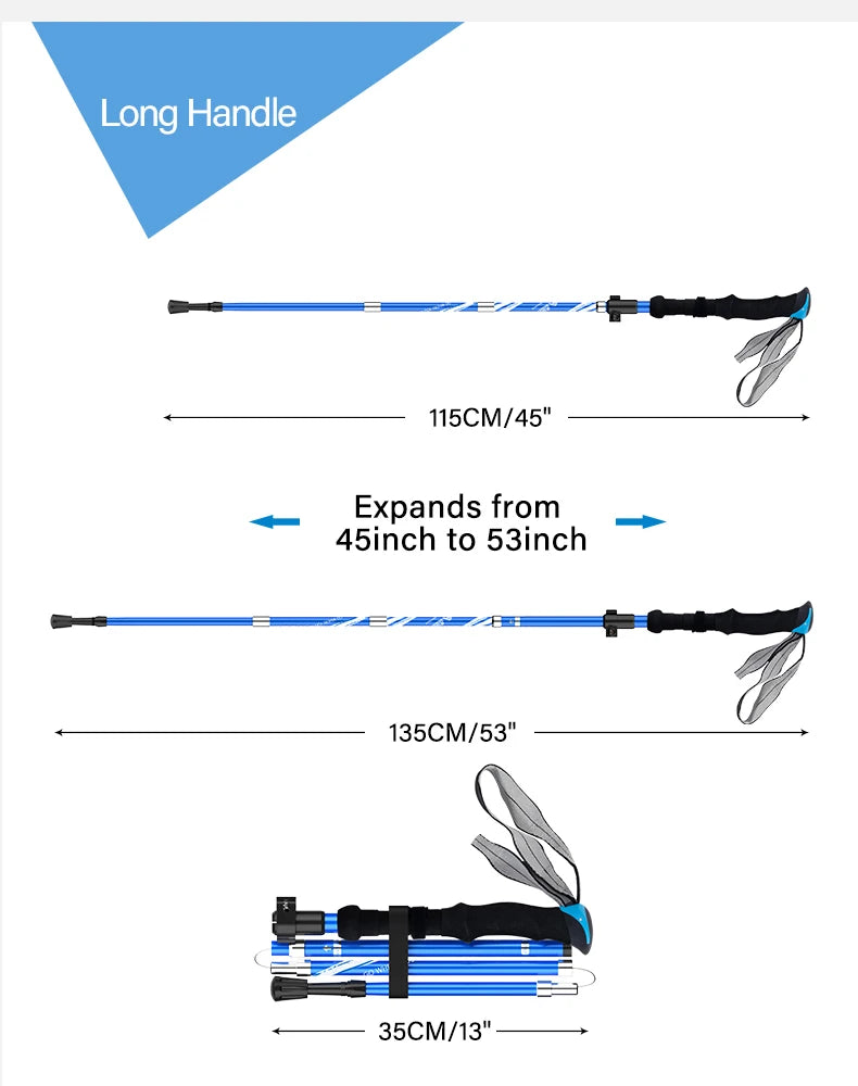 🥾 2Pcs Ultralight Trekking Poles | Folding Aluminum Walking Sticks | Hiking Canes for Nordic Walking