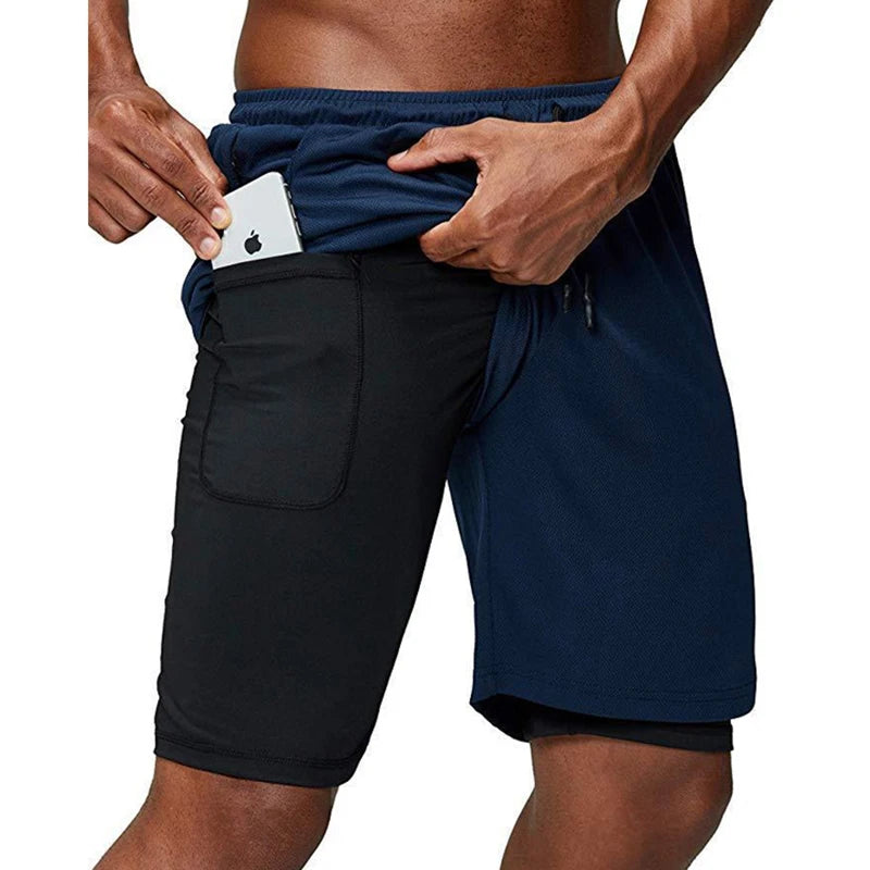 2024 Newest Running Shorts Men 2 in 1 Training Gym Shorts Fitness Men Joggers Jogging Summer Sports Shorts Workout Short Pants