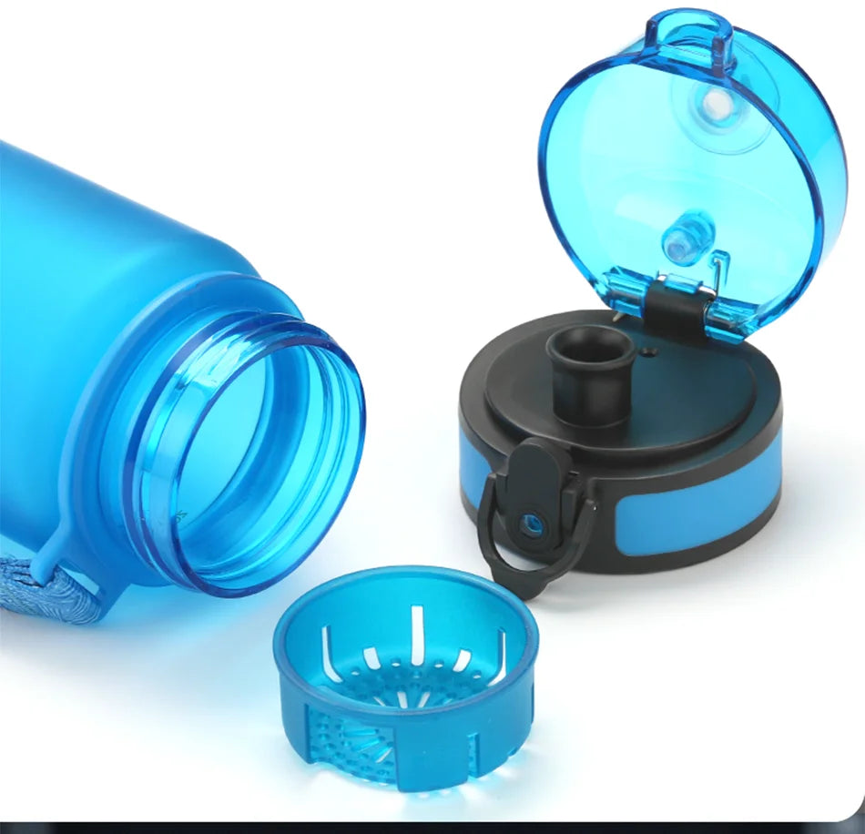 BPA-Free Sports Water Bottle | 500ml Tritan Frosted Plastic | Leakproof with Shaker & Tea Filter | Perfect for Gym & Travel