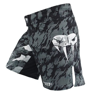 Men's Black & Grey Breathable Quick-Dry Boxing Shorts – Muay Thai & MMA Training Gear