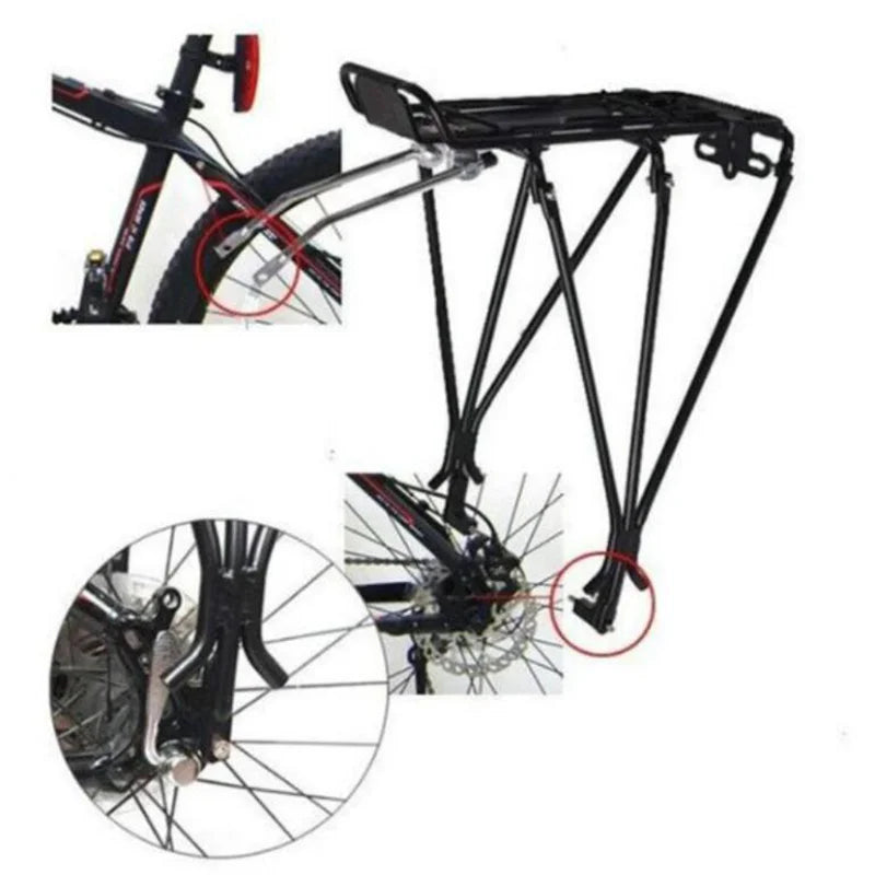 🚲 Aluminum Alloy Bicycle Rack – Rear Luggage Carrier for MTB | Disc Brake & V-Brake Compatible 🌟