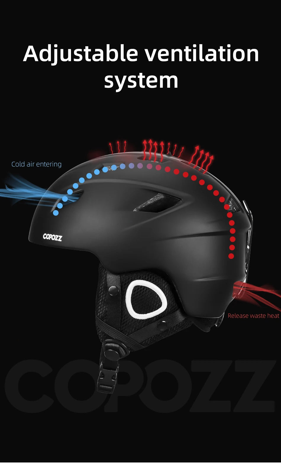 ❄️ Copozz Ski Helmet | Half-Coverage Snowboard & Moto Safety Helmet | Winter Warm Helmet for Men, Women, Adults & Kids