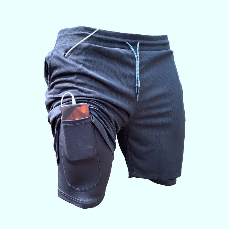 2024 Newest Running Shorts Men 2 in 1 Training Gym Shorts Fitness Men Joggers Jogging Summer Sports Shorts Workout Short Pants