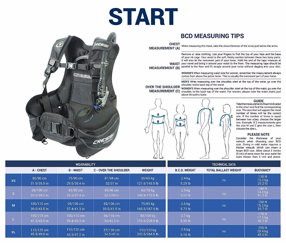 Cressi START Diving BCD - Reliable Buoyancy Compensator for Scuba Diving Adventures 🌊