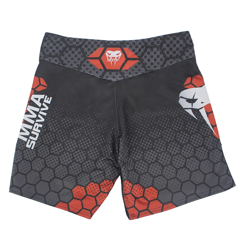 Men's Black & Grey Breathable Quick-Dry Boxing Shorts – Muay Thai & MMA Training Gear