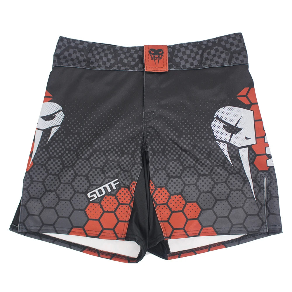 Men's Black & Grey Breathable Quick-Dry Boxing Shorts – Muay Thai & MMA Training Gear