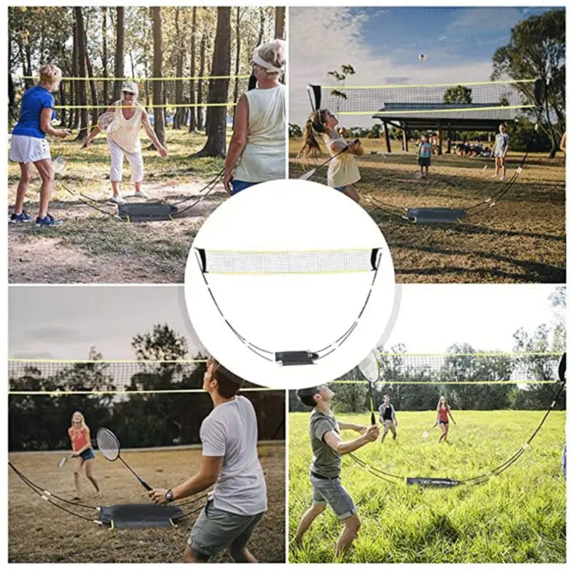 Portable Badminton Net with Stand Carry Bag - Versatile Folding Net for Volleyball, Tennis, and Badminton