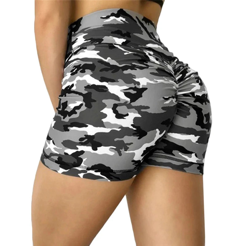 Women Short Ladies Summer Casual Camouflage Push Up Fitness Skinny Shorts Running Gym Stretch Sports Short Pants 2021 New
