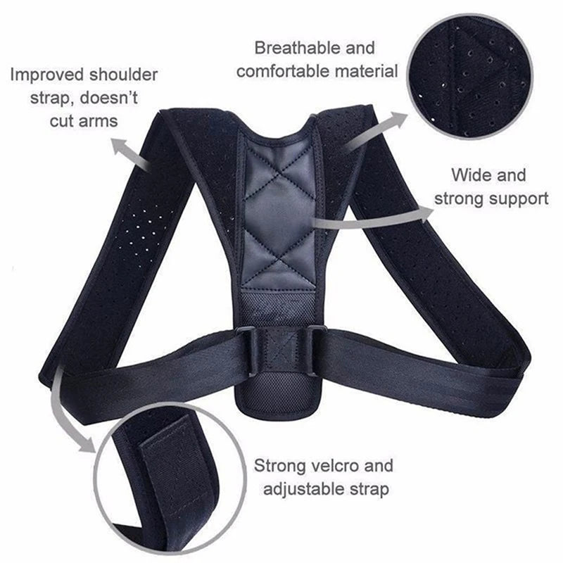 💪 Adjustable Back Brace Support | Invisible Shoulder Posture Corrector | Unisex Health Belt