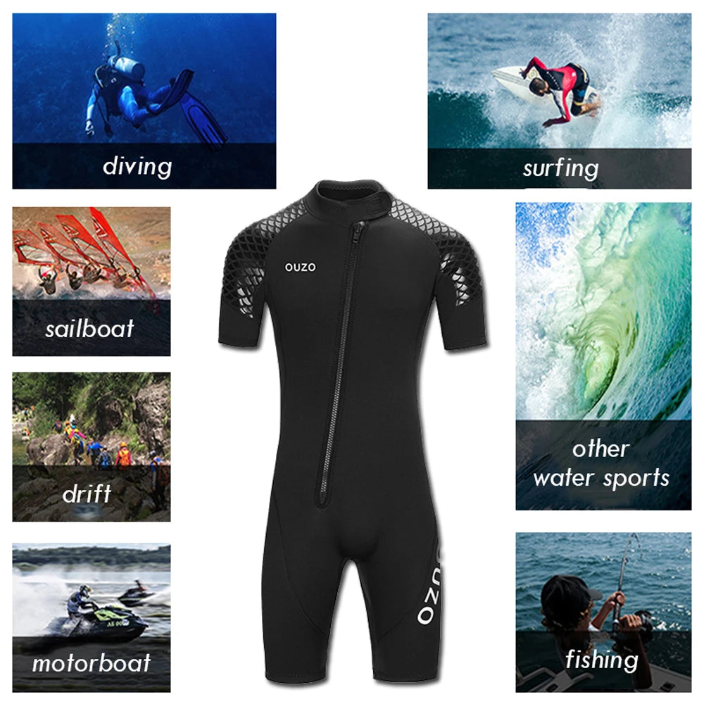 🌊 3MM Neoprene Short Sleeves Wetsuit for Men & Women | Couples Thick Scuba Diving Suit | Surfing & Snorkeling Swimwear