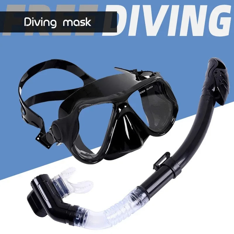 Diving Snorkeling Mask Set with Panoramic Anti-Fog View