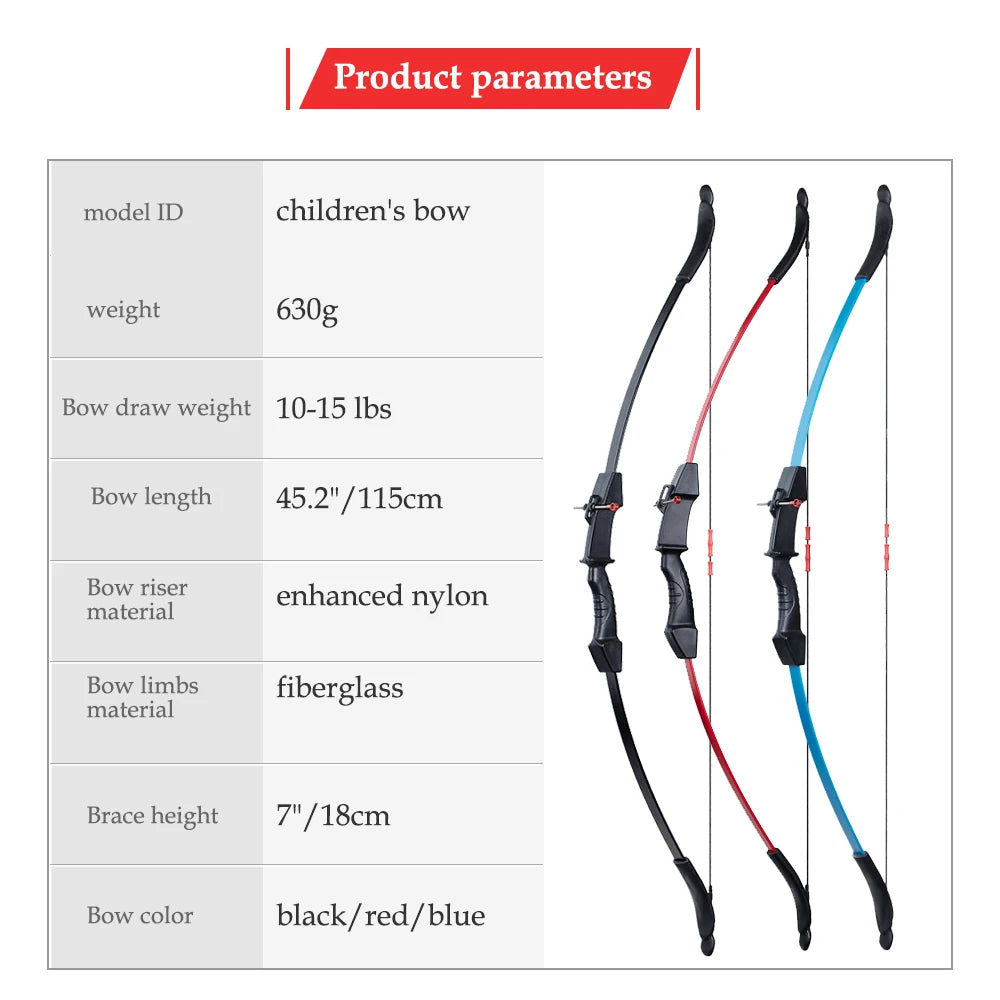 🏹 Toparchery Recurve Bow & Sucker Arrow Set | Junior Archery Training | Outdoor Parent-Child Shooting Game (15-18lbs, 42")