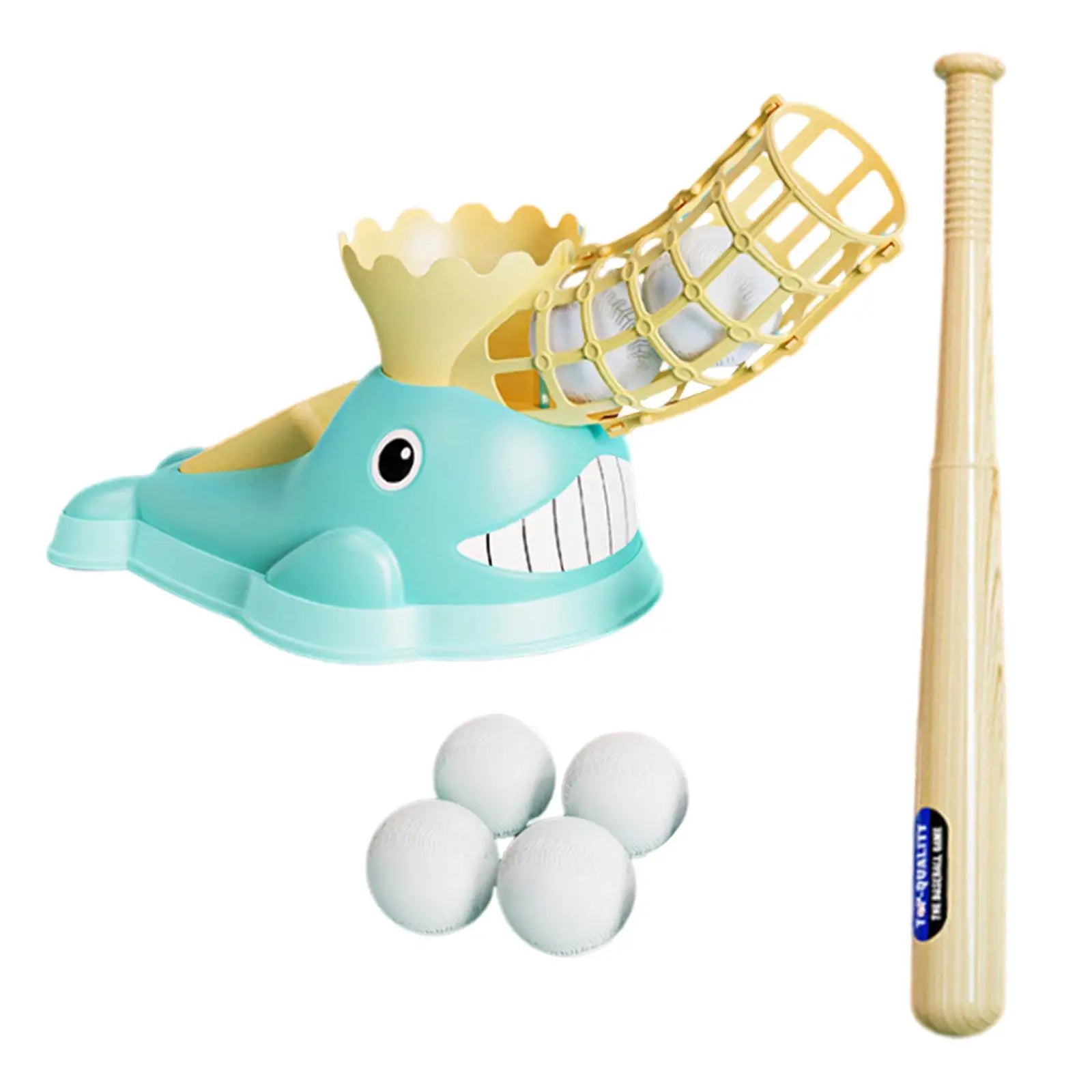 Kids Baseball Pitching Machine with Bat and 6 Baseballs
