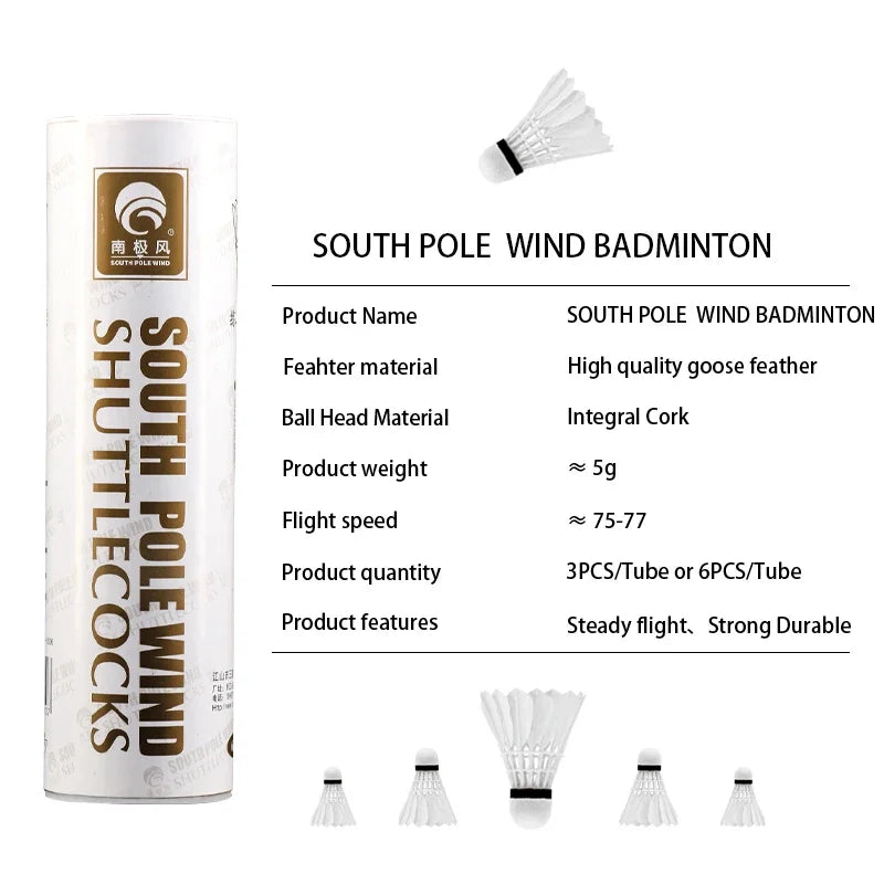 🏸 Badminton Shuttlecock - White Goose Feather for Superior Flight Stability 🏸